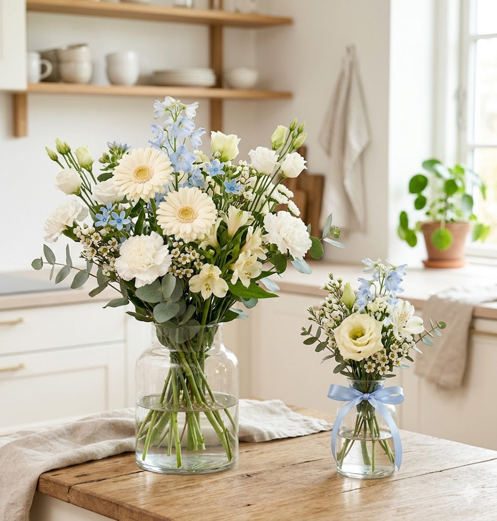 Mor & baby buket | Blomster til ny mor og baby