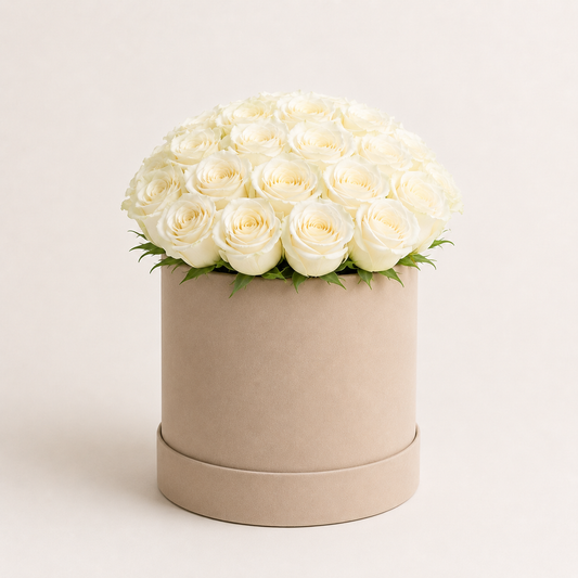 White Roses Flower Box | Luxury Rose Box Delivery