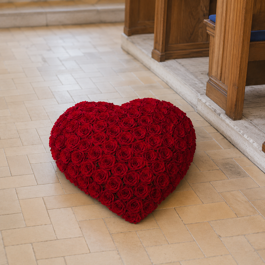 Luxury Rose Heart Funeral Tribute
