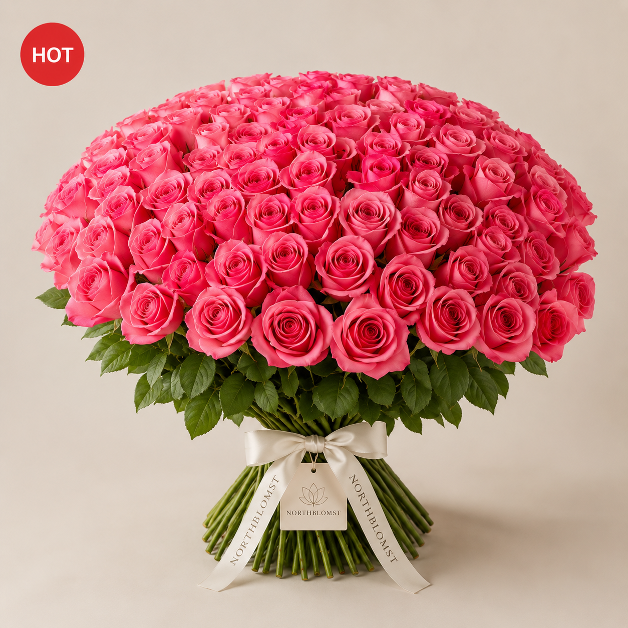 100 Pink Roses Luxury Bouquet | Premium Rose Delivery
