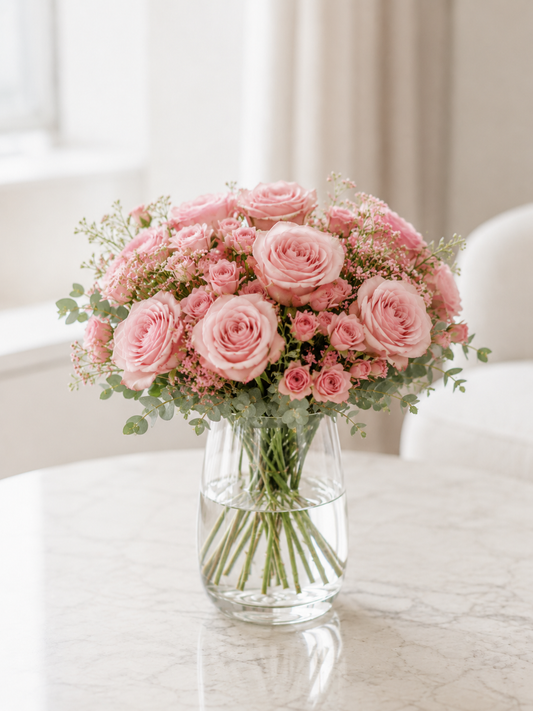 Elegant Light Rose Bouquet | Send Roses Online