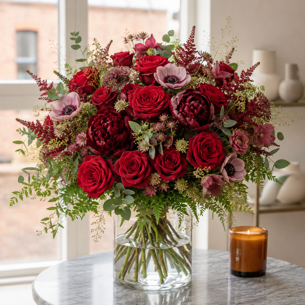 Luksus romantisk buket | Send romantiske blomster