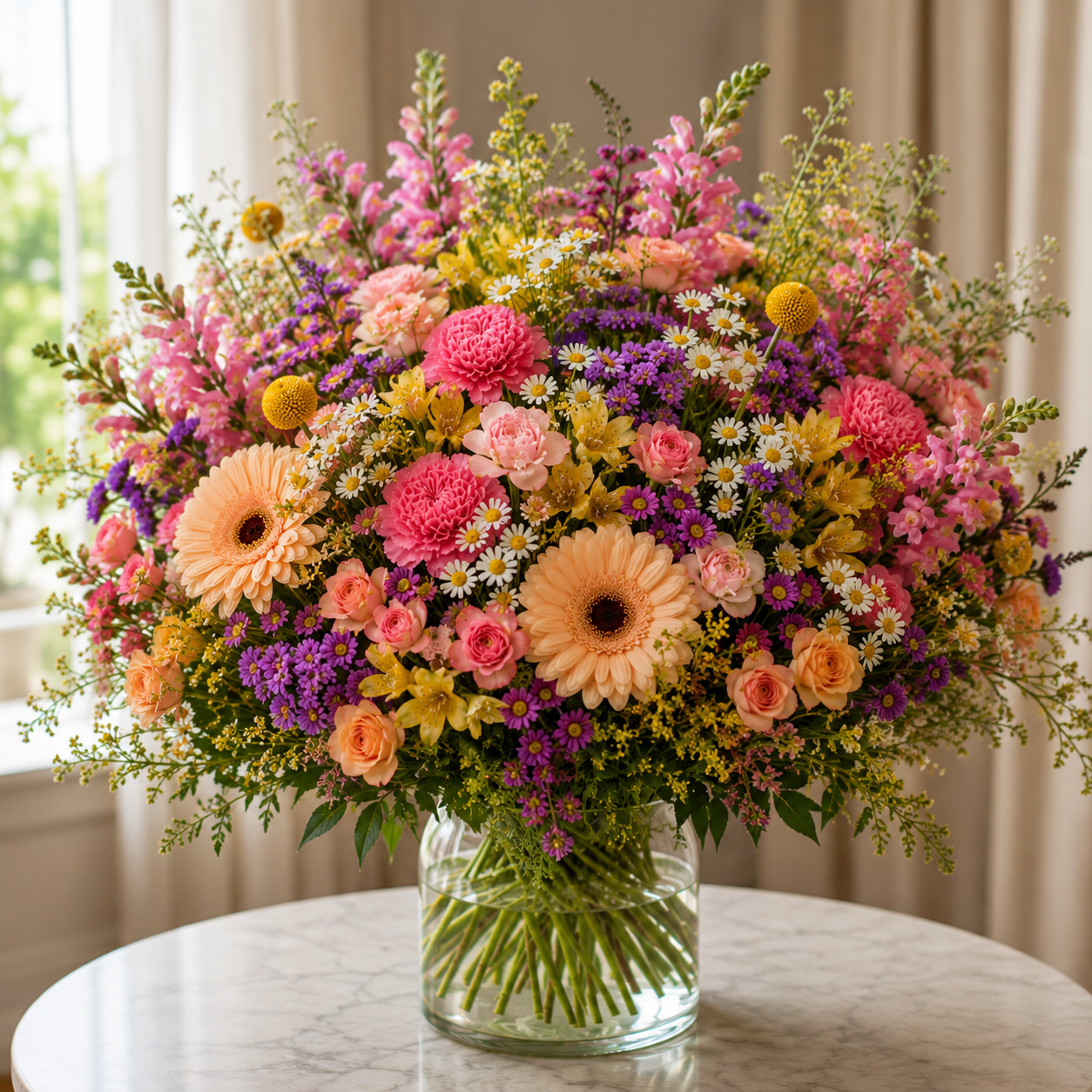 Glad blomsterbuket | Send farverige blomster i Danmark