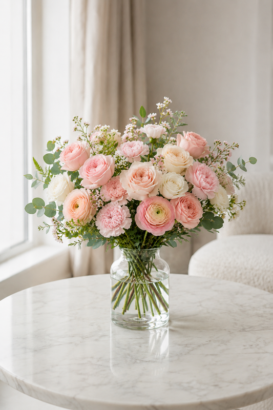 Blush Pink Bouquet | Send Pink Flowers Online