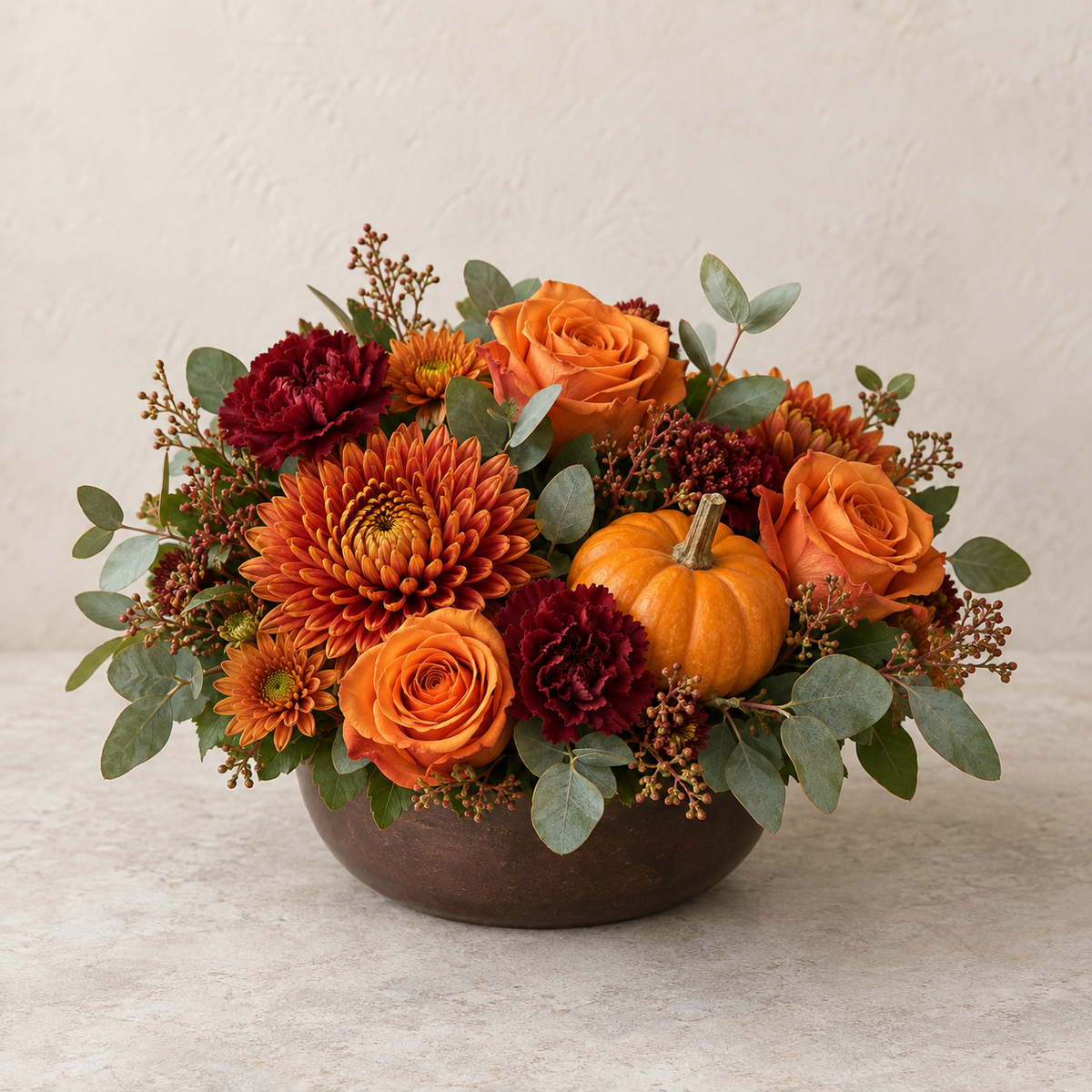 AI-generated inspirational design: Harvest Table | Orange Halloween Flower Arrangement