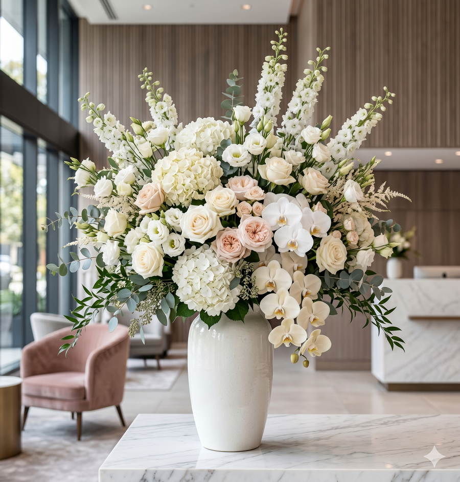 Reception flowers for welcoming business spaces