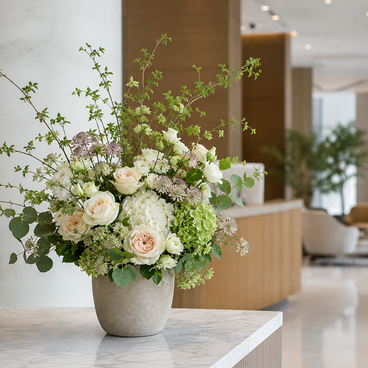 Lobby blomsterarrangementer og reception flowers fra Northblomst