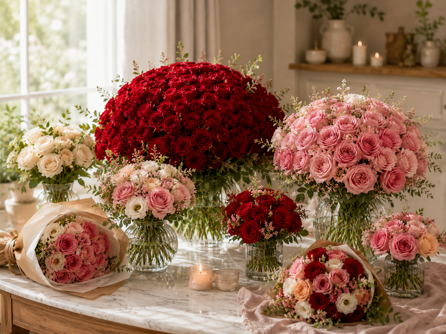 Rose bouquets for love, gifts and unforgettable moments