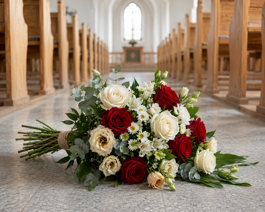Red & White Funeral Flowers | Classic Funeral Flowers Online