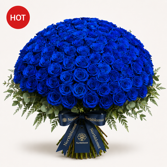 200 Blue Roses Luxury Bouquet | Premium Rose Delivery