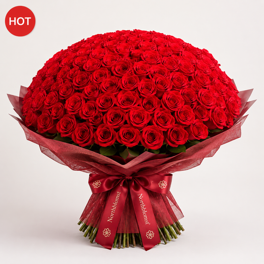 200 Red Roses Luxury Bouquet | Premium Rose Delivery