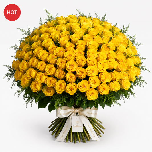 200 Yellow Roses Luxury Bouquet | Premium Rose Delivery