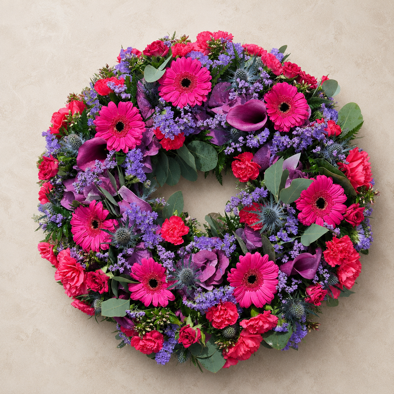 Pink Gerbera Funeral Wreath | Colourful Memorial Flowers Denmark
