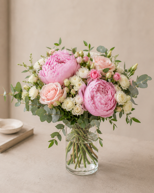 Nordic Light Bouquet with fresh cream, white and soft green seasonal flowers