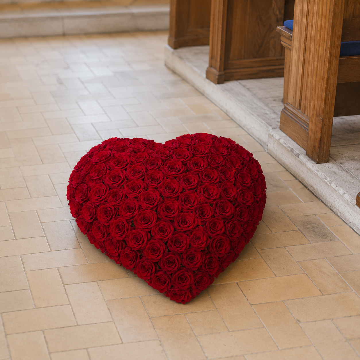 Luxury Rose Heart Funeral Tribute