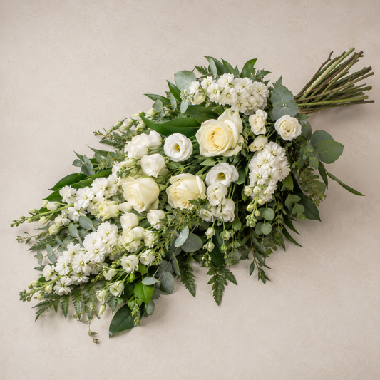Klassisk Hvid Bårebuket | Elegante Kondolenceblomster Danmark