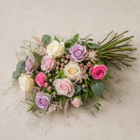 Pastel Rose Bårebuket | Blød Mindebuket Danmark