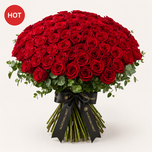 100 Red Roses Luxury Bouquet | Premium Rose Delivery