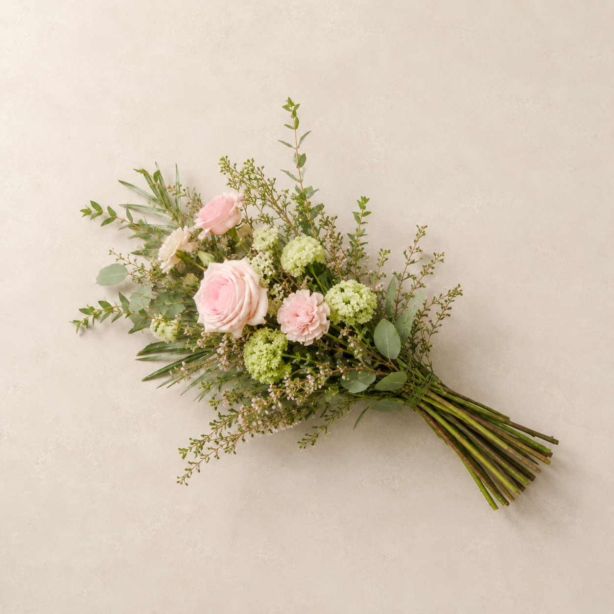 Natural Soft Pink Funeral Sheaf | Scandinavian Sympathy Bouquet Online