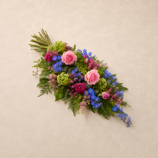 Colourful Funeral Sheaf | Bright Memorial Bouquet Online