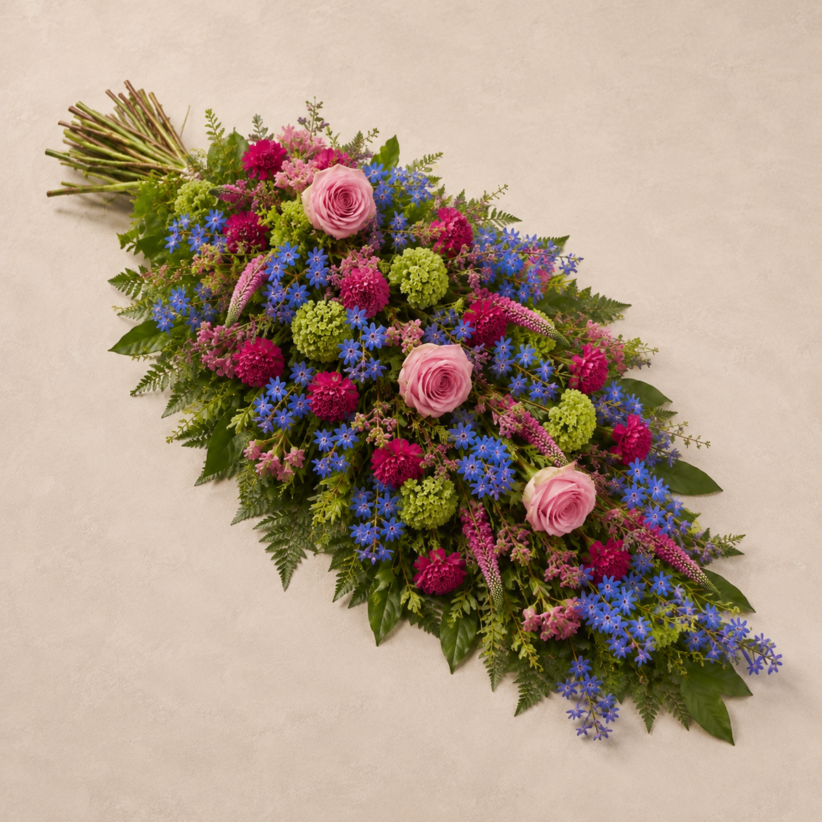 Colourful Funeral Sheaf | Bright Memorial Bouquet Online