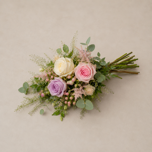 Pastel Rose Funeral Sheaf | Soft Memorial Bouquet Online