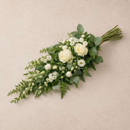 Classic White Funeral Sheaf | Elegant Sympathy Flowers Online