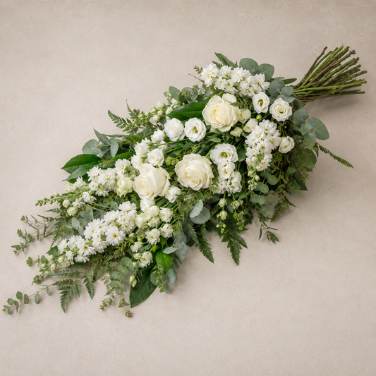 Classic White Funeral Sheaf | Elegant Sympathy Flowers Online