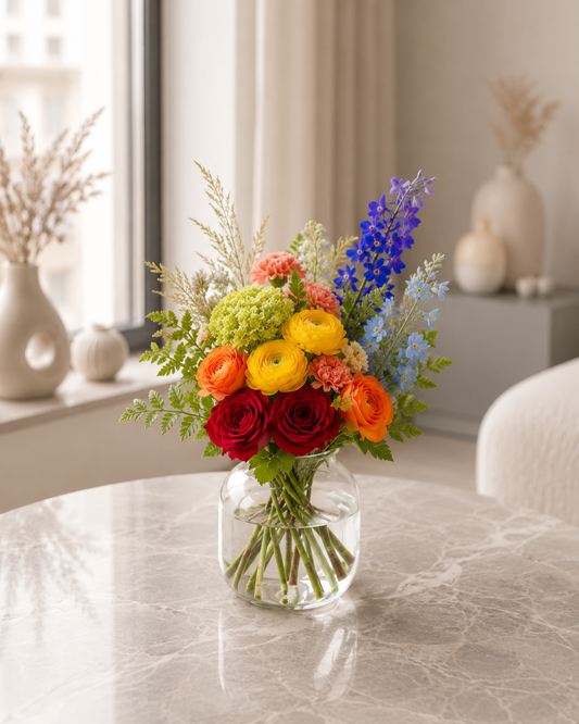 Rainbow Feeling Bouquet | Send Colorful Flowers Online