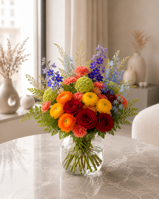 Rainbow Feeling Bouquet | Send Colorful Flowers Online