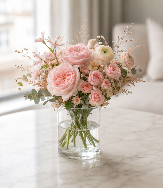 Lys luksusbuket | Send eksklusive blomster i Danmark