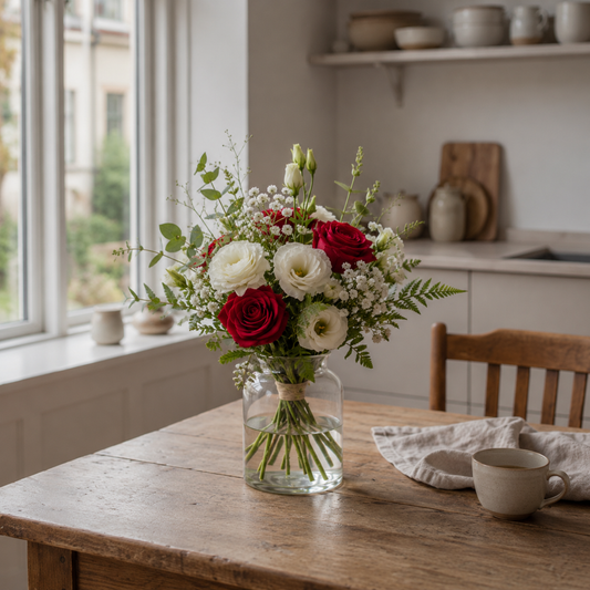 Blød romantisk buket | Send romantiske blomster