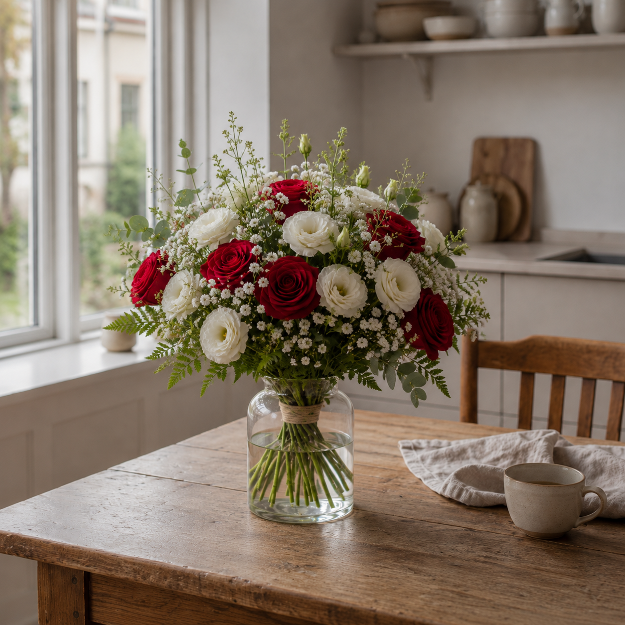 Blød romantisk buket | Send romantiske blomster