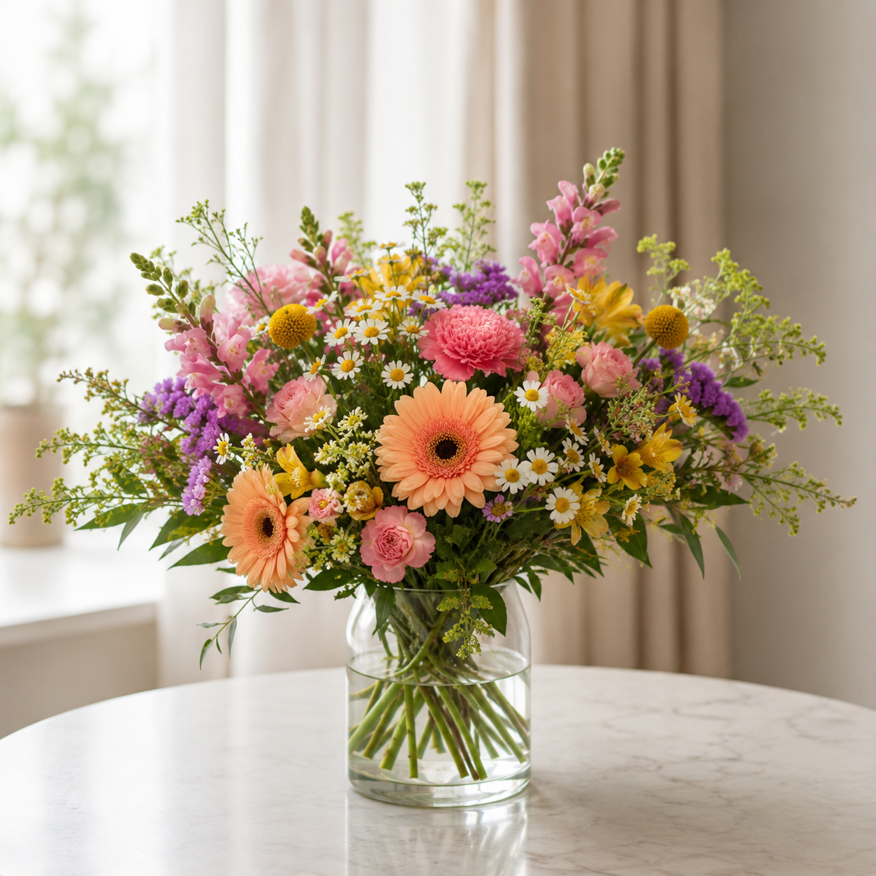 Glad blomsterbuket | Send farverige blomster i Danmark