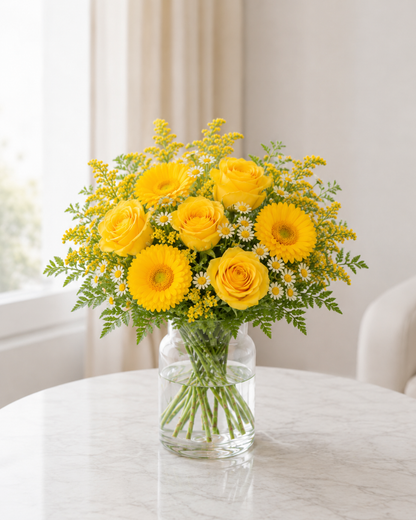 Solgul buket | Send gule blomster i Danmark