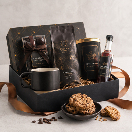 Coffee Lovers Delight Gift Box with Coffee, Mug, Cookies & Sweet Treats | Premium Gift Delivery