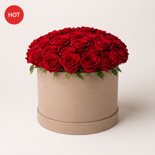 Red Roses Flower Box | Luxury Rose Box Delivery