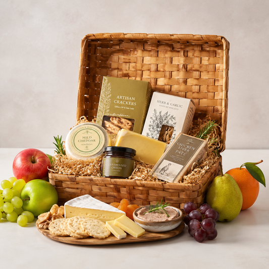 Gourmet Cheese & Fruit Gift Basket with Crackers and Savoury Treats | Premium Gift Delivery