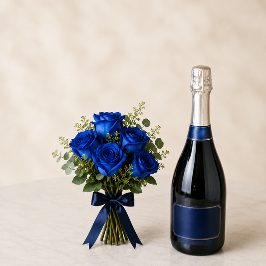 Blue Rose Bouquet with Sparkling Gift | Luxury Flower Delivery