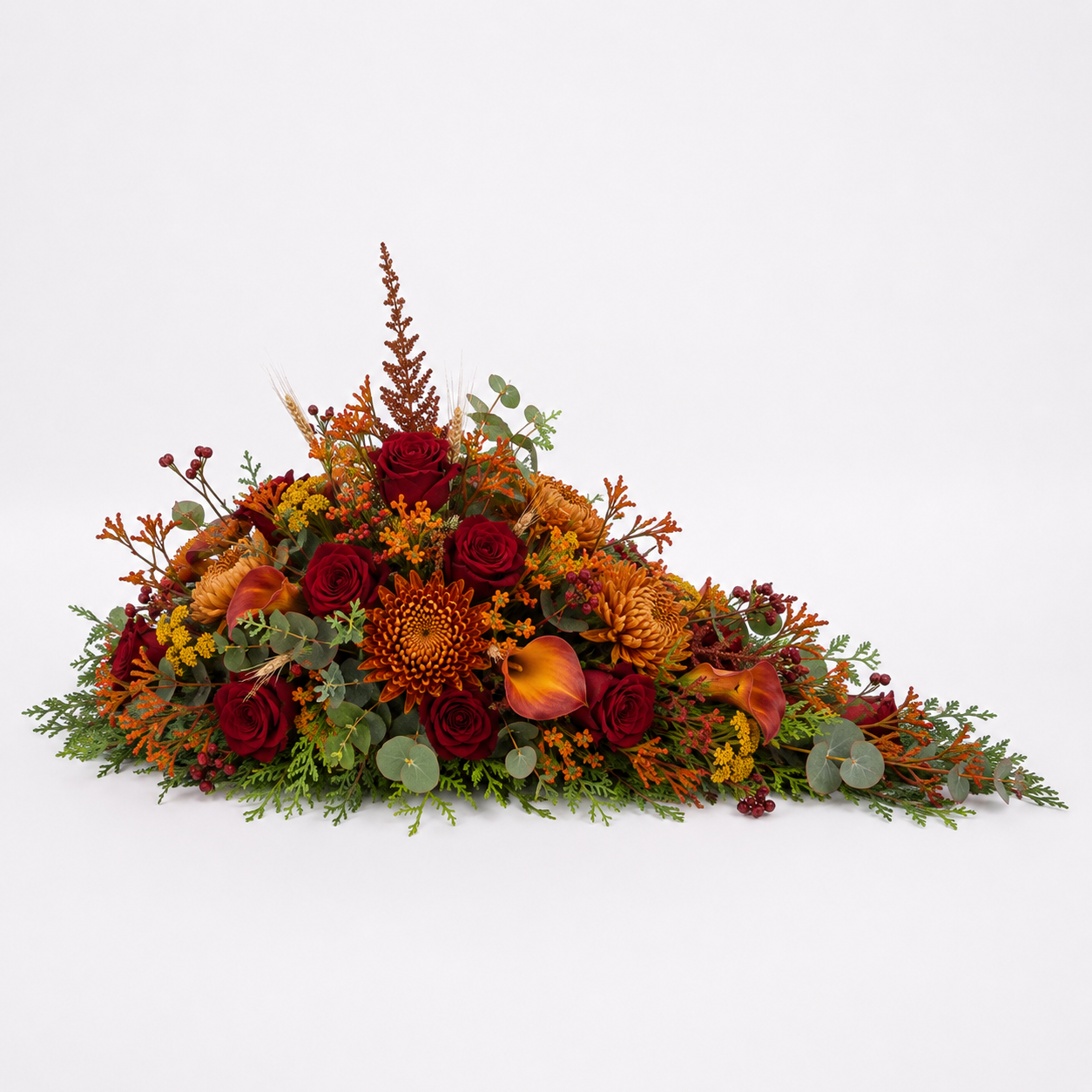 Autumn Pyramidal Funeral Flowers | Elegant Funeral Arrangement
