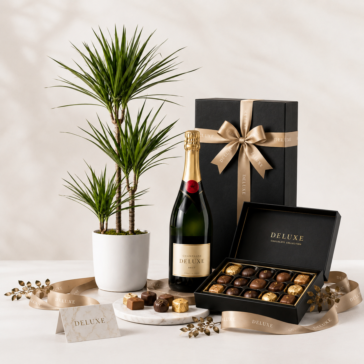 Green Plant with Sparkling Gift | Elegant Plant Gift Delivery