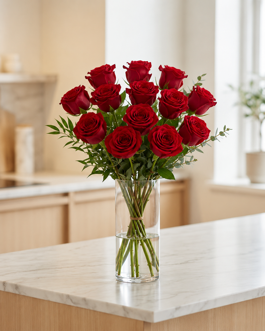12 Red Roses Bouquet | Send Red Roses Online