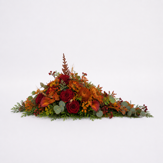 Autumn Pyramidal Funeral Flowers | Elegant Funeral Arrangement